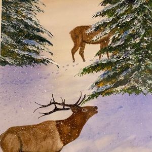 Original Watercolor 16x20 Winter Call